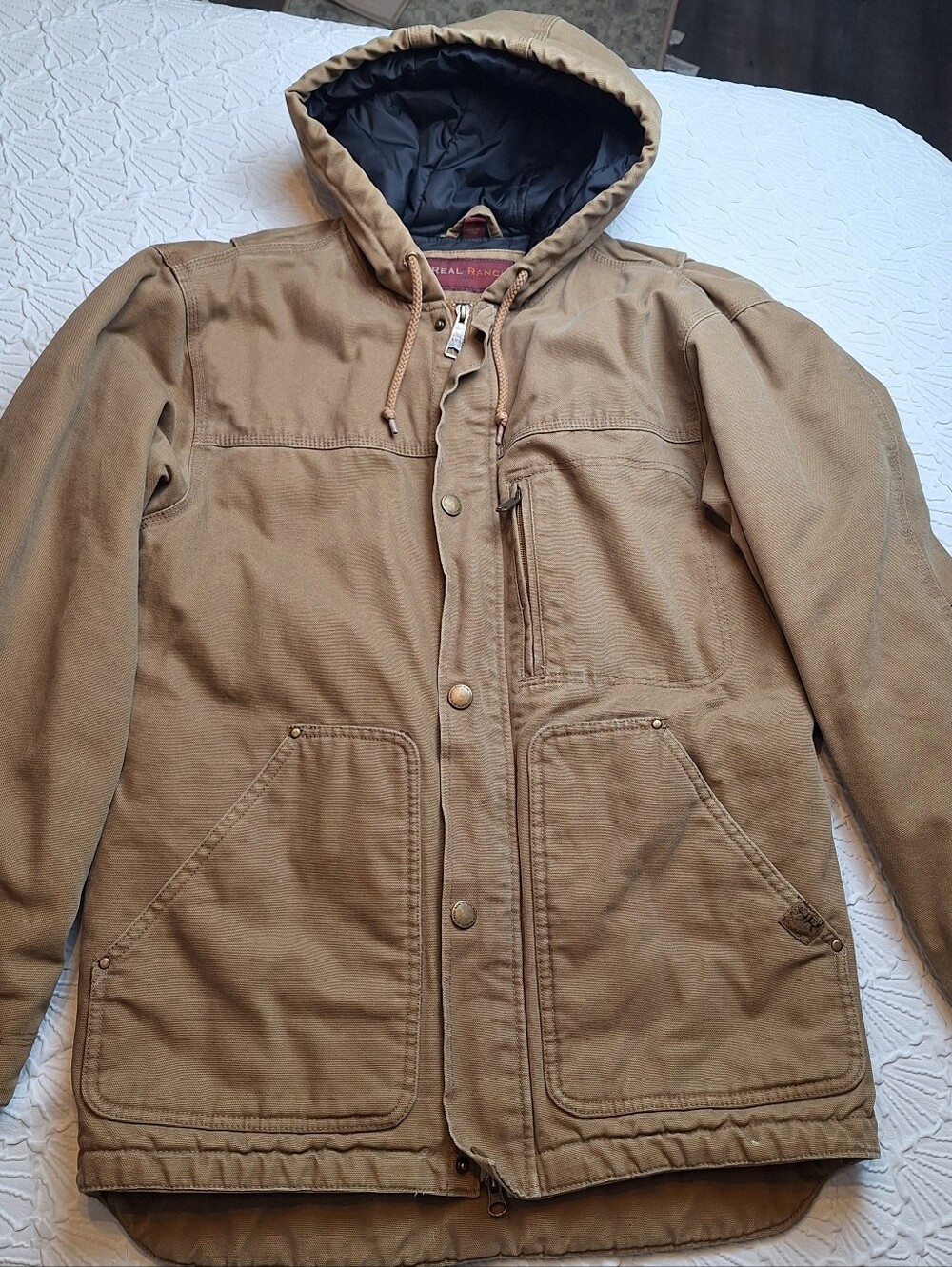 Real Ranch Canvas Long Jacket Coat,  Size S